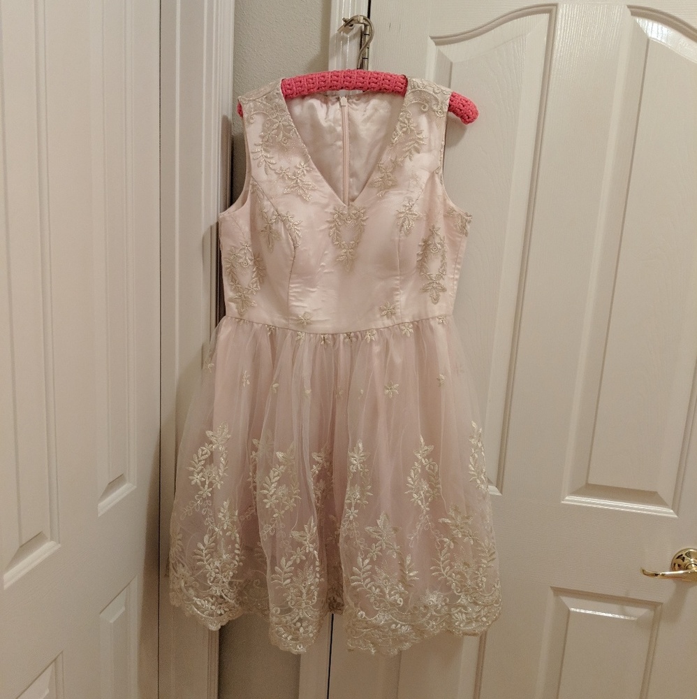 Short Champaign Prom Dress Size 16